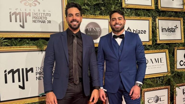 Mateus e Fabrício proporcionaram uma apresentação memorável durante o evento de arrecadação de fundos em benefício do Instituto Neymar Jr