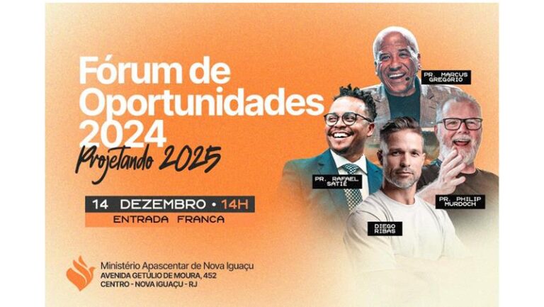 16ª edição do Fórum de Oportunidades terá palestras com Diego Ribas e os pastores Rafael Satiê e Philip Murdoch