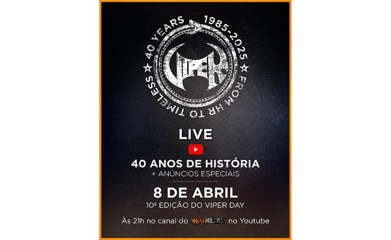VIPER celebra 40 anos de carreira com live especial em 8 de abril
