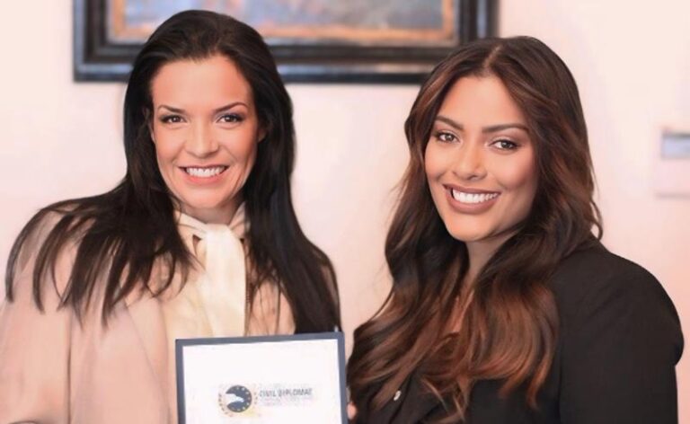 Michelle Pandora é condecorada em Portugal como Diplomata Civil e assume o cargo de Diretora de Comunicação para ações humanitárias internacionais