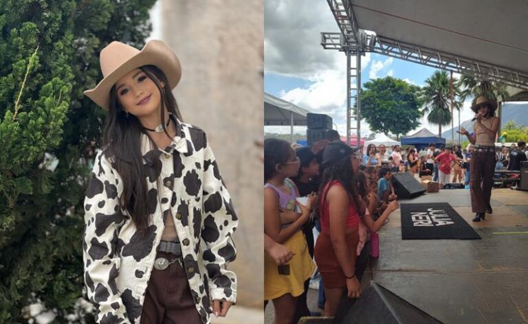 Júlia Neri encanta o público na Feirinha da Rodoviária em Ouro Branco (MG)