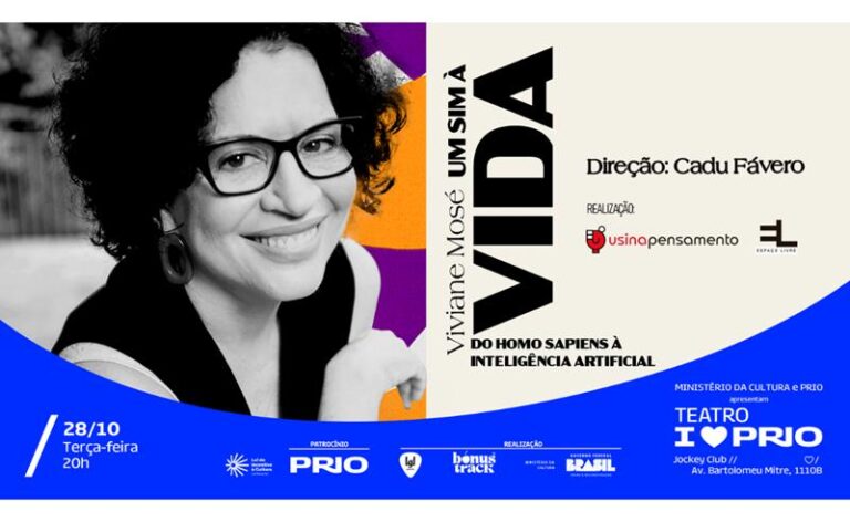 Viviane Mosé leva monólogo “Um sim à Vida” para o Teatro I Love PRIO